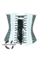 Black Faux Leather Gothic Steampunk Waist Training Overbust Corset Costume
